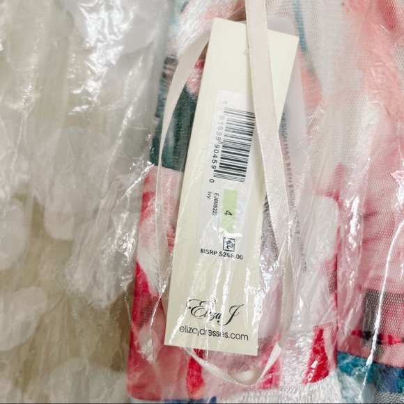 Eliza J floral print embroidered mesh gown - Picture 9 of 10